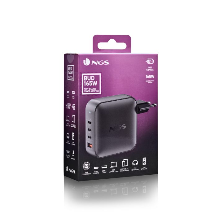 NGS BUD 165W Universal Preto Corrente alternada Carga rápida Interior