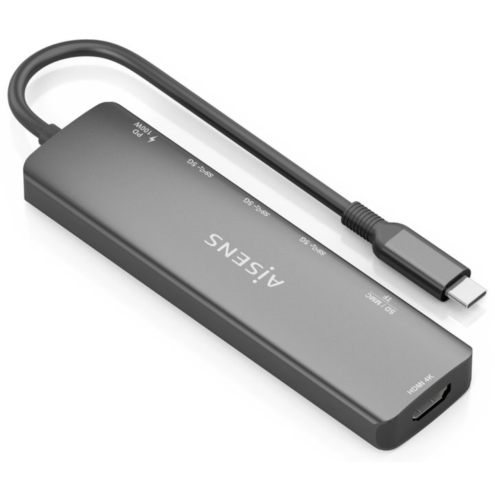 AISENS USB-C Dock 7 em 1, USB-C A, 1x HDMI, 3x USB-A, 1x USB-C PD…