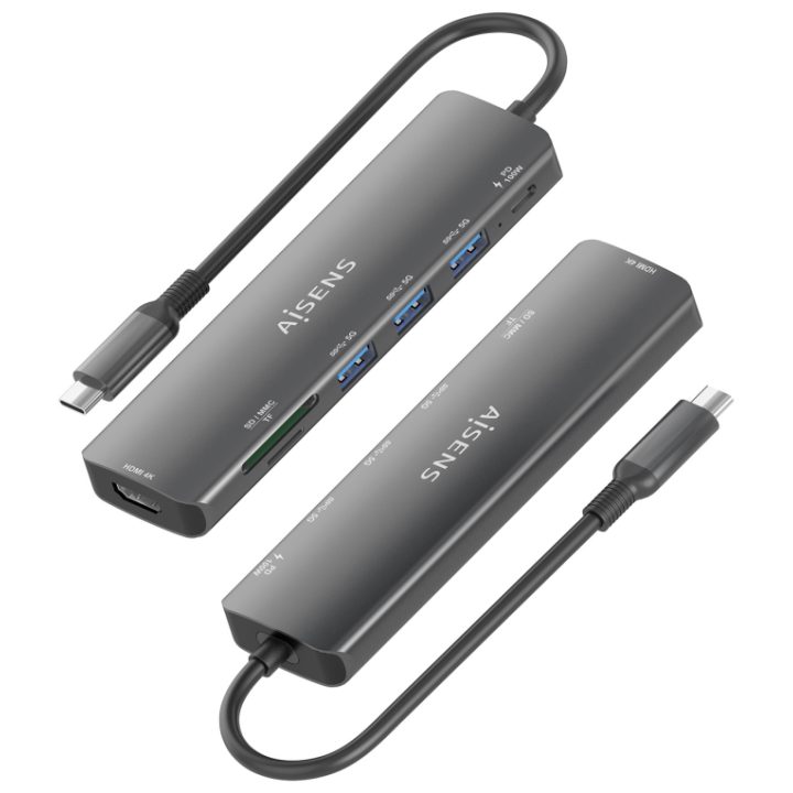 AISENS USB-C Dock 7 en 1, USB-C A, 1x HDMI, 3x USB-A, 1x USB-C PD…