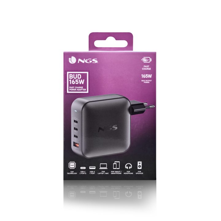 NGS BUD 165W Universal Preto Corrente alternada Carga rápida Interior