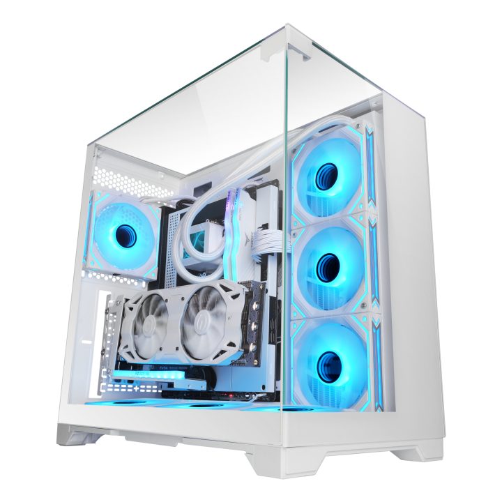Mars Gaming MCVISIONW White Midi Tower PC Case