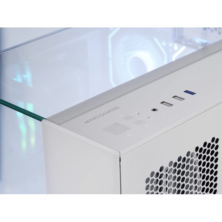 Mars Gaming MCVISIONW White Midi Tower PC Case