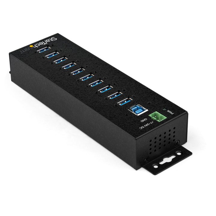 StarTech.com 10-Port USB Hub with Power Adapter - 350W Surge…