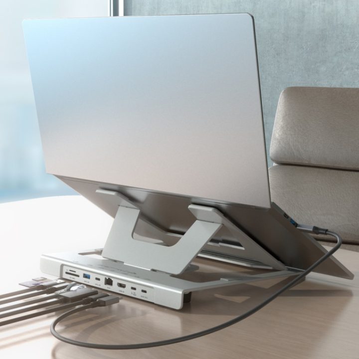 AISENS Adjustable Desktop Stand for Laptop / Tablet with 7-in-1 USB-C…