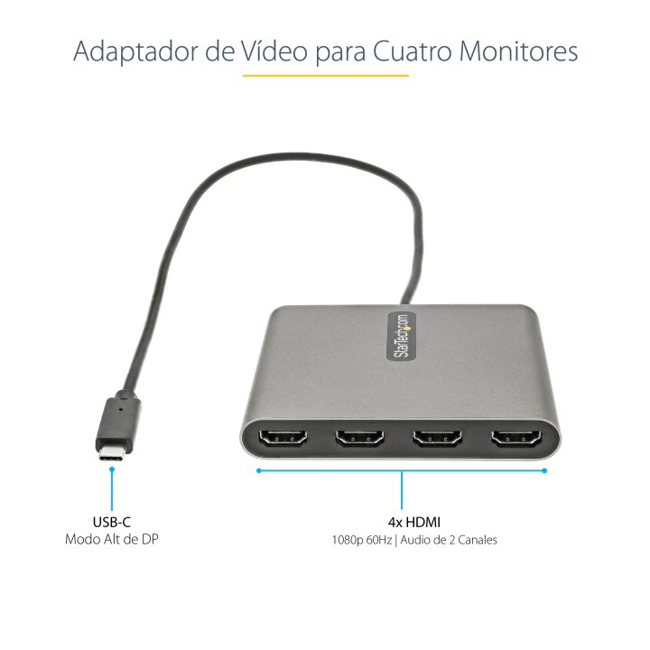 StarTech.com Adaptador USB-C para 4 Portas HDMI - Placa Gráfica e de…