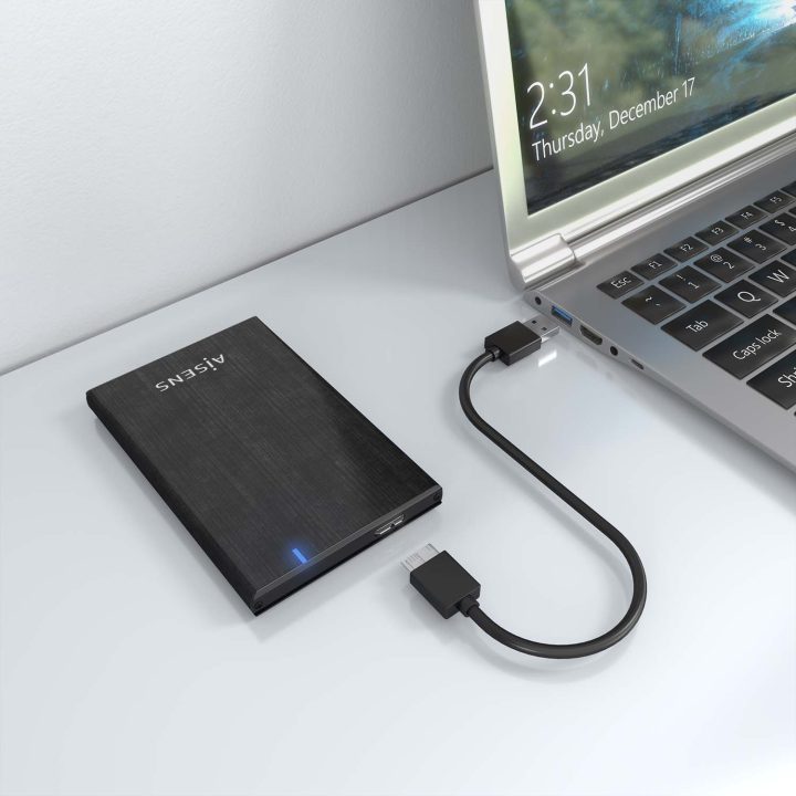 AISENS 2.5" External Enclosure ASE-2528B 9.5mm SATA to USB 3.0/USB3.1…