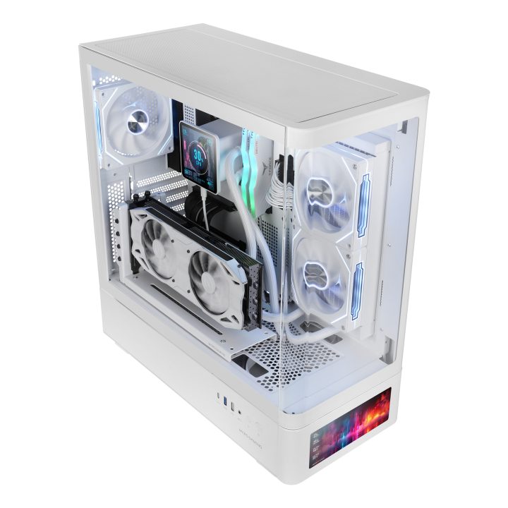Mars Gaming MCLCDPROW White Midi Tower PC Case