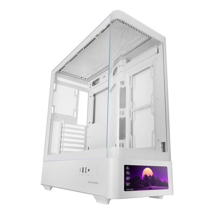 Mars Gaming MCLCDPROW carcasa de ordenador Midi Tower Blanco