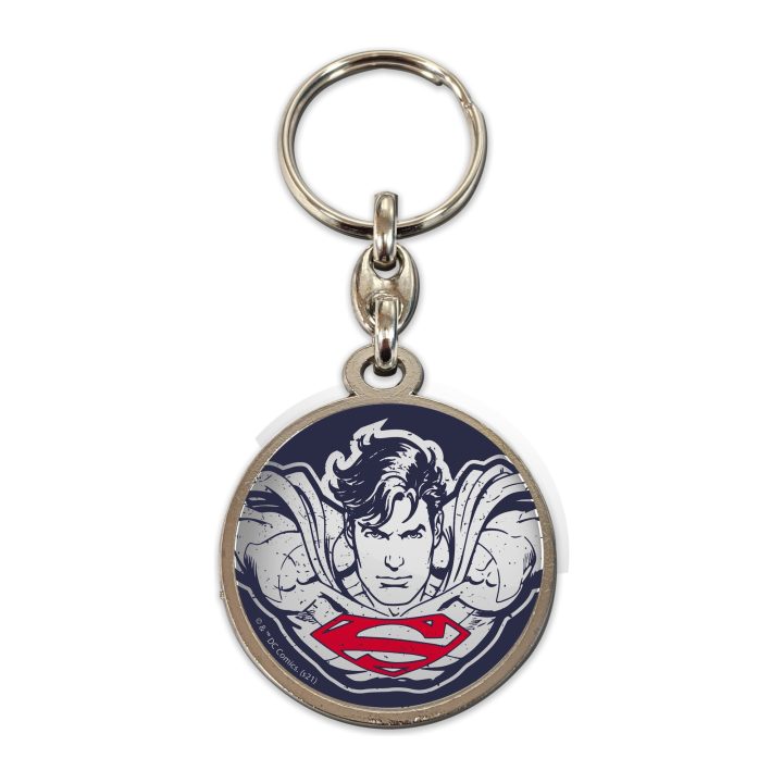 Chaveiro redondo em metal SD toys rosto do Superman universo DC…