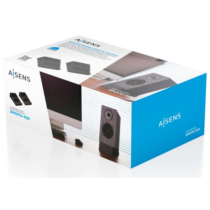 AISENS Suporte Universal de Mesa para Colunas, Preto