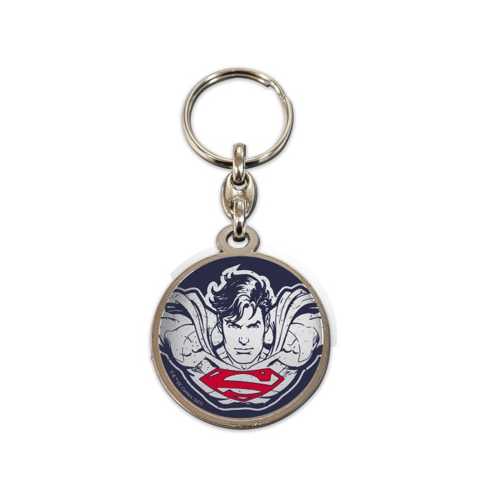 SD Toys Round Metal Keychain Superman Face DC Universe (WRN25267)