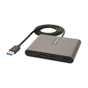 StarTech.com Adaptador USB 3.0 a 4 Puertos HDMI - Tarjeta Gráfica y…