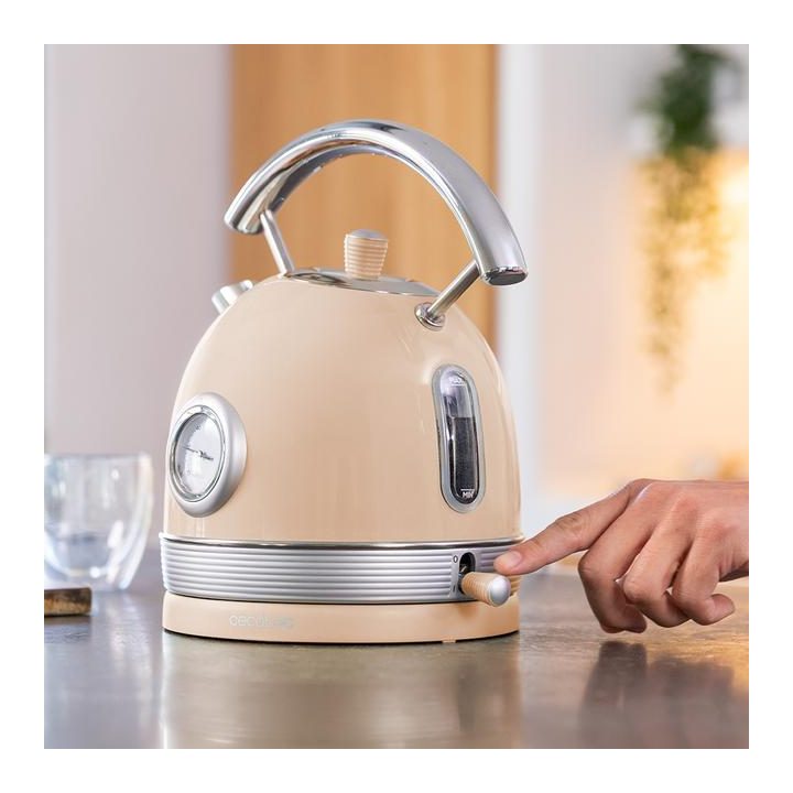 Chaleira elétrica Cecotec Thermosense 420 Vintage bege claro 2200W…
