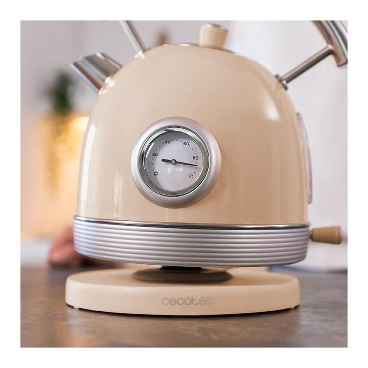 Chaleira elétrica Cecotec Thermosense 420 Vintage bege claro 2200W…