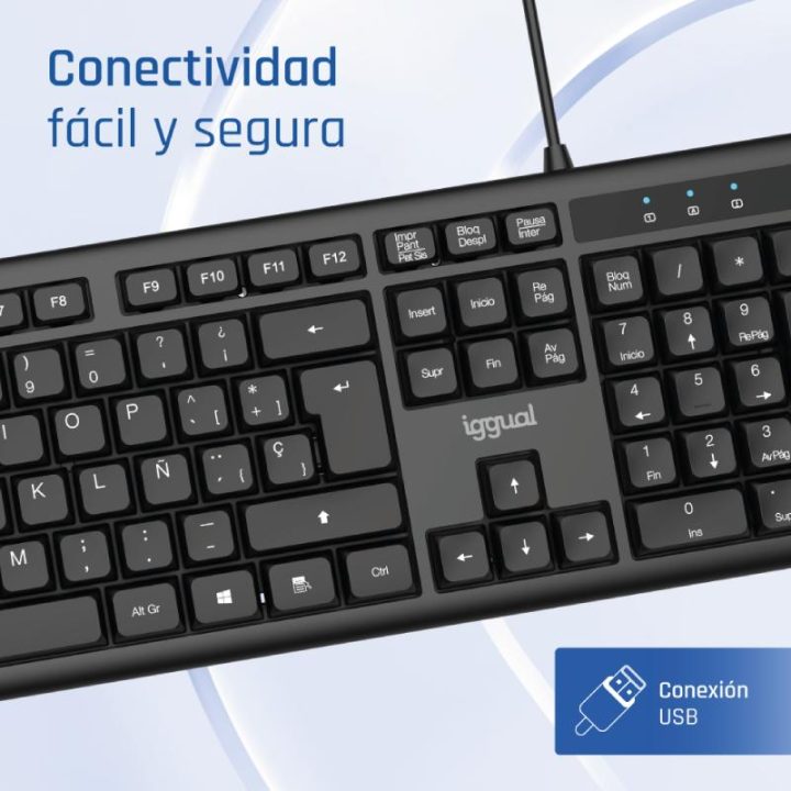 iggual Standard USB Keyboard CK-OFFICE-105T Black