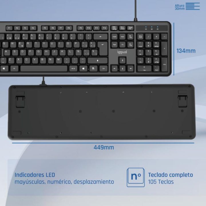 iggual Teclado USB padrão CK-OFFICE-105T preto