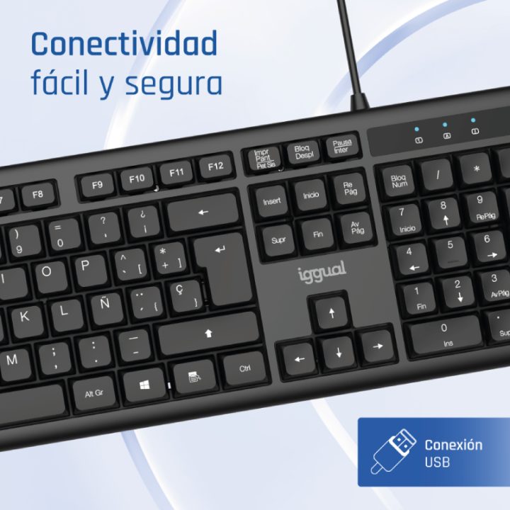 iggual Standard USB Keyboard CK-OFFICE-105T Black
