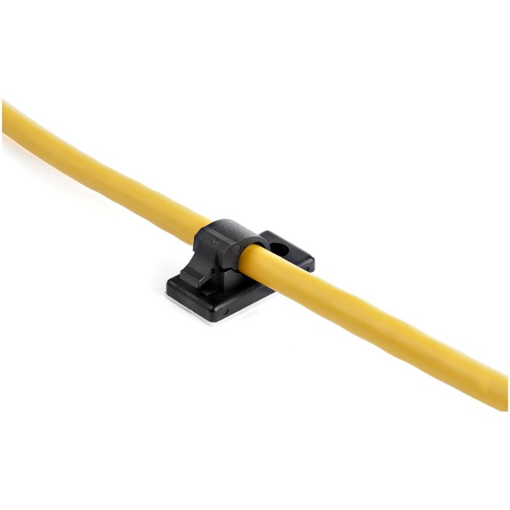 StarTech.com 100 Adhesive Cable Management Clips - Black -…