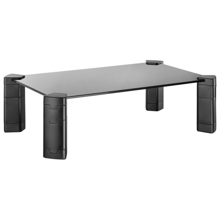 AISENS Suporte Elevatório de Vidro para Monitor/Portátil, Preto