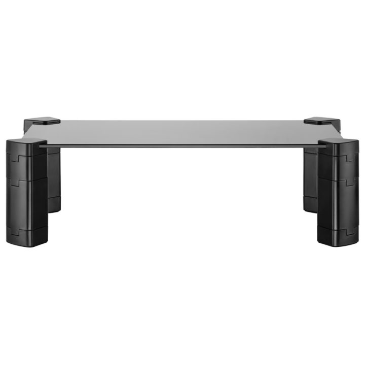 AISENS Soporte Elevador Cristal para Monitor/Portátil, Negro