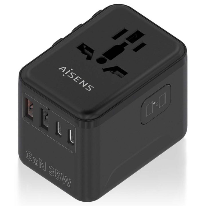 AISENS Adaptador Enchufe Universal Para Viaje EU/USA/UK/AU Con…