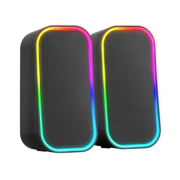 Mars Gaming MS-OM, Altavoces Gaming 20W, Iluminación Dinámica RGB…