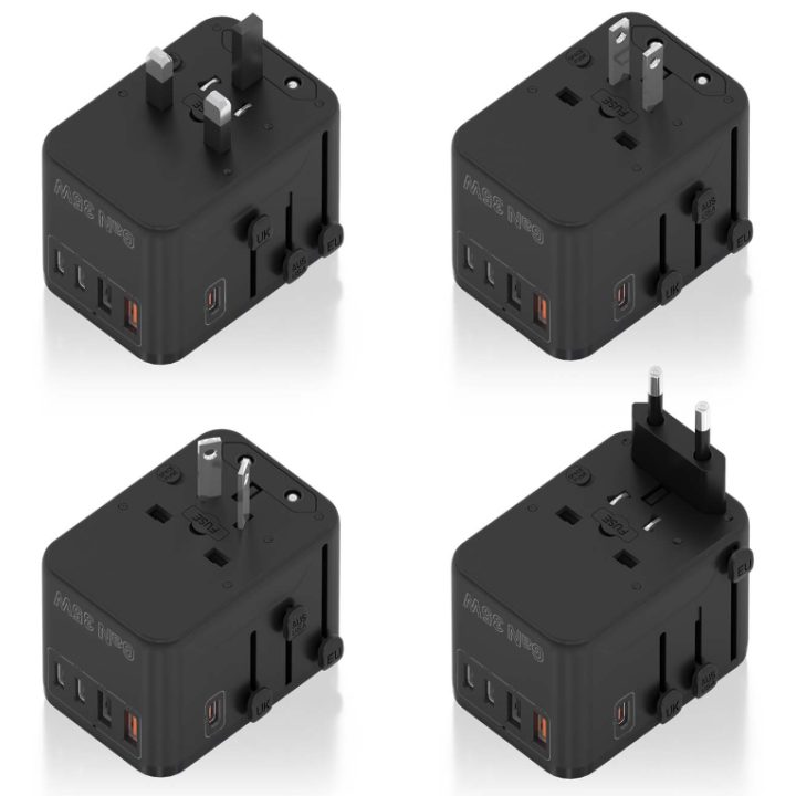 AISENS Adaptador Enchufe Universal Para Viaje EU/USA/UK/AU Con…