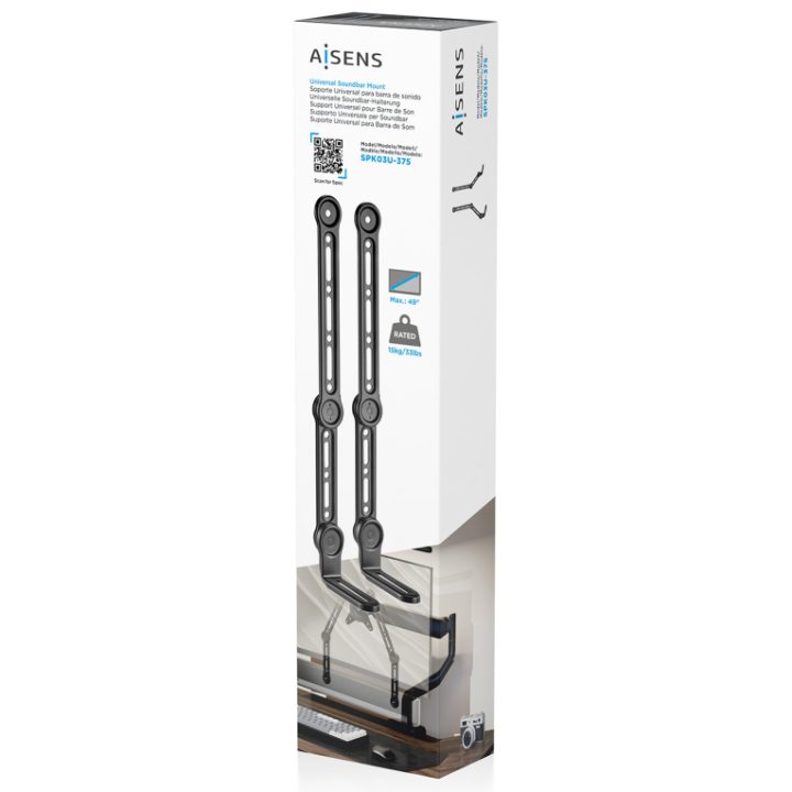 AISENS Universal Soundbar Wall Mount, Black