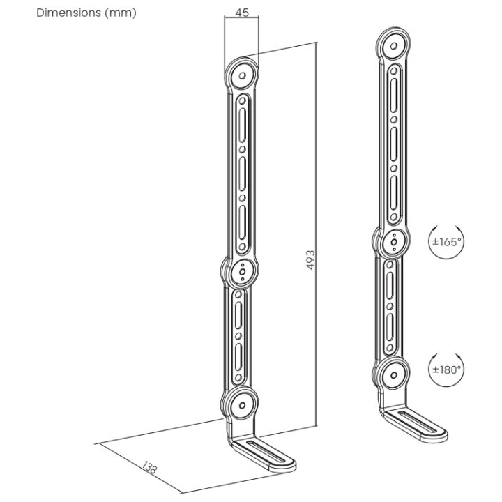AISENS Suporte Universal Para Barra de Som, Preto