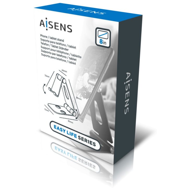 AISENS Soporte De Sobremesa Tamaño M Ajustable (2 Pivotes) Para Movil…