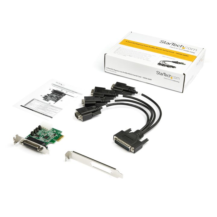 StarTech.com 4-Port PCI Express RS232 Serial Adapter Card - PCIe…