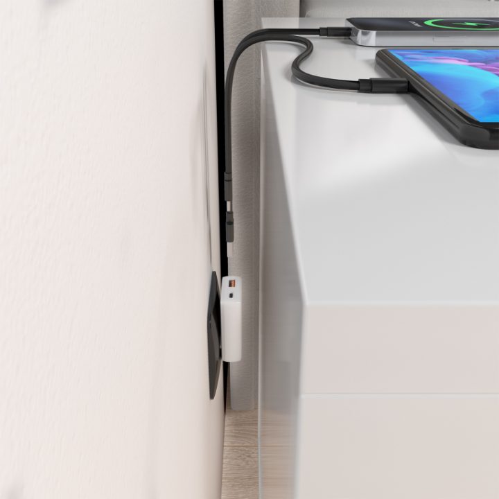 AISENS Ultra-Slim GaN Wall Charger 30W, 1xUSB-C PD3.0 QC4.0, 1xUSB-A…