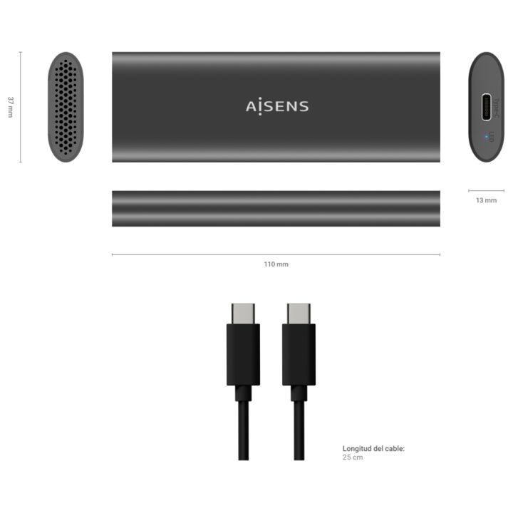 AISENS ASM2-015GR External Hard Drive Enclosure External Enclosure…