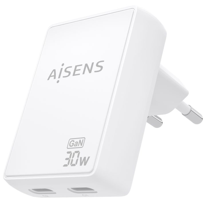 AISENS Carregador de Parede GaN Ultra Fino 30W, 2xUSB-C PD3.0 QC4.0…