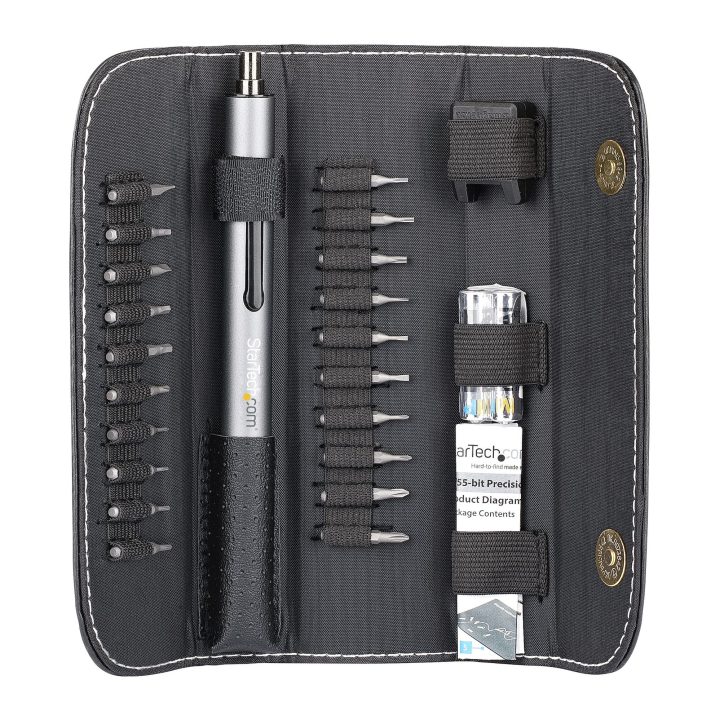StarTech.com Electric Screwdriver with 20-Piece Precision Bit Set -…