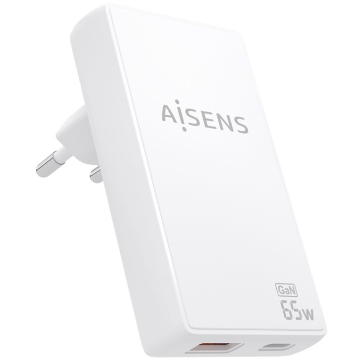 AISENS Carregador de Parede GaN Ultra Fino 65W, 1xUSB-C PD3.0 QC4.0…