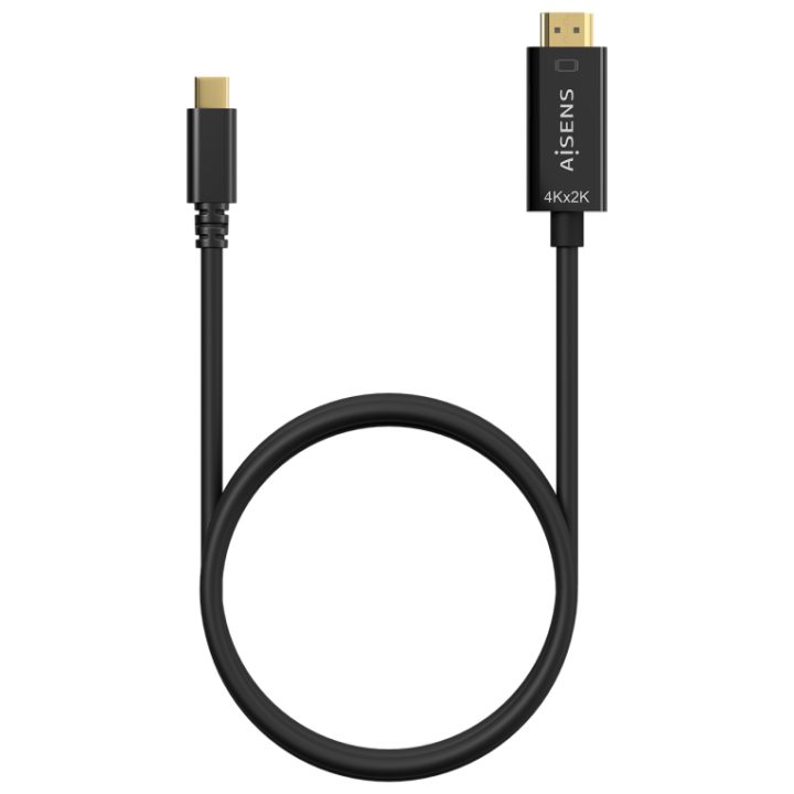 AISENS USB-C to HDMI 4K@30Hz Converter Cable, USB-C/M-HDMI/M, Black…