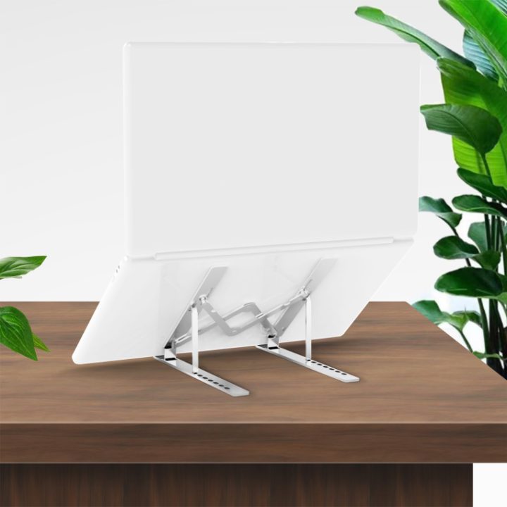 AISENS Adjustable Desktop Stand for Laptop / Tablet, Silver