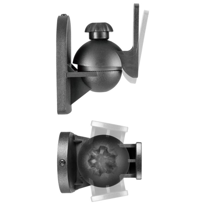 AISENS Universal Swivel and Tilt Wall Mount for Speakers, Black