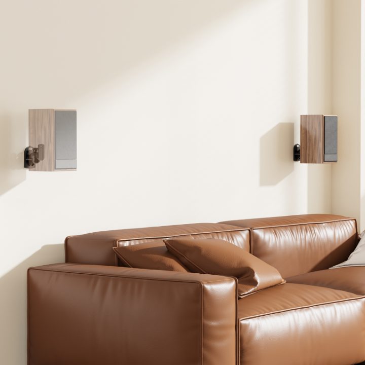 AISENS Universal Swivel and Tilt Wall Mount for Speakers, Black