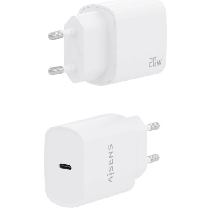 AISENS USB-C PD3.0 Charger 1 Port 1xUSB-C 20W, White