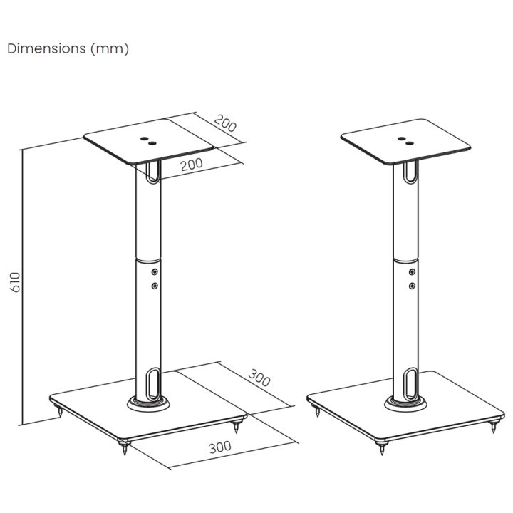 AISENS Suporte Universal de Chão para Colunas, Preto