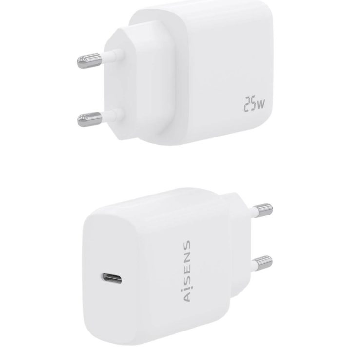 AISENS Carregador USB-C PD3.0 1 Porta 1xUSB-C 25W, Branco