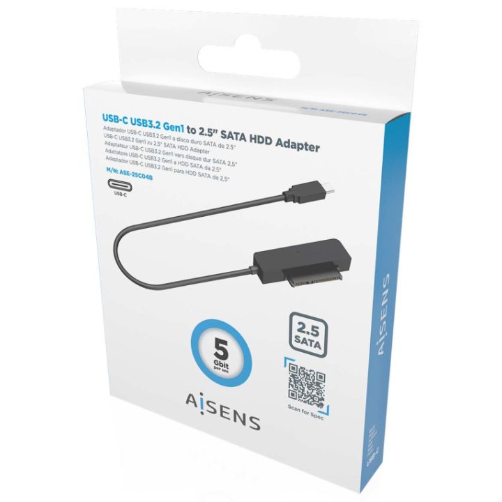 AISENS SATA to USB-C USB3.0/USB3.1 Gen1 Adapter for 2.5" Hard Drives…