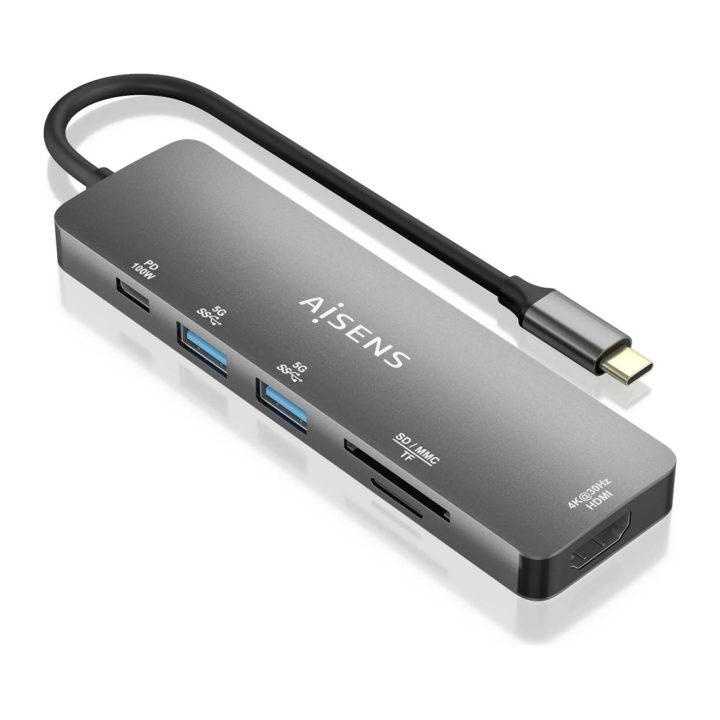 AISENS USB-C Dock 6 EN 1, USB-C a 1xHDMI, 2xUSB-A, 1xUSB-C PD 100W…