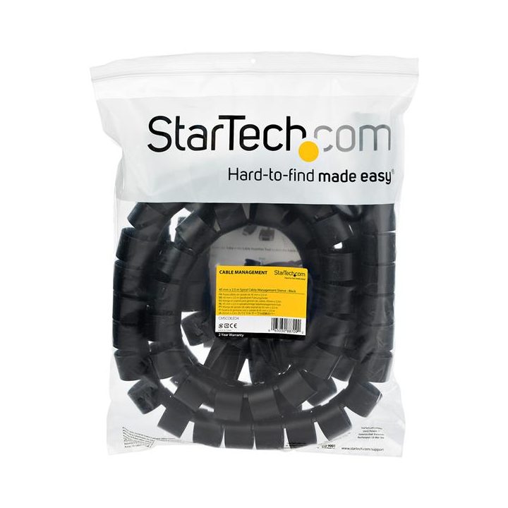 StarTech.com 2.5m Spiral Wrap for Cable Management with 45mm Diameter