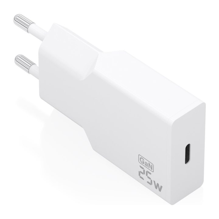 AISENS Ultra Slim GaN 25W Charger, 1xUSB-C PD3.0, White