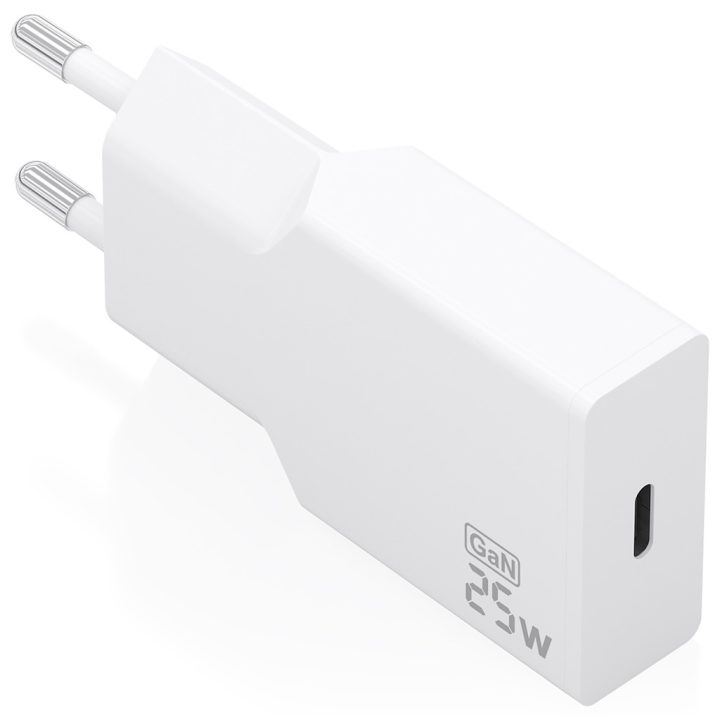 AISENS Carregador Ultra Fino GaN 25W, 1xUSB-C PD3.0, Branco