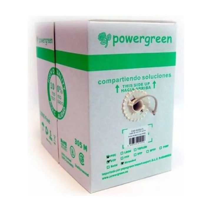 Bobina de cabo Pepegreen CAT5E 100m flexível (CAB-05100-FFL)