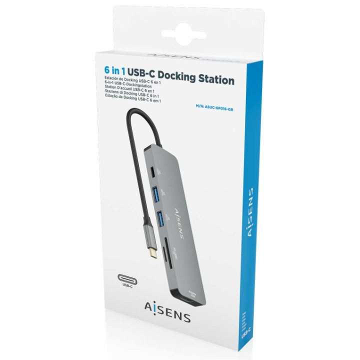 AISENS USB-C Dock 6 EM 1, USB-C a 1xHDMI, 2xUSB-A, 1xUSB-C PD 100W…